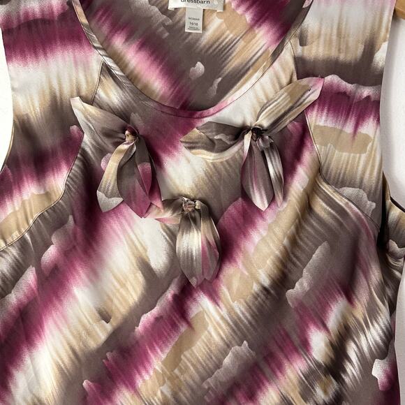 Dressbarn Sleeveless Blouse Womens 14/16 Satin Feel Career Office Work Flowy Top - Picture 4 of 6